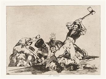 FRANCISCO JOSÉ DE GOYA Three aquatints with etching from Los Desastres de la Guerra.